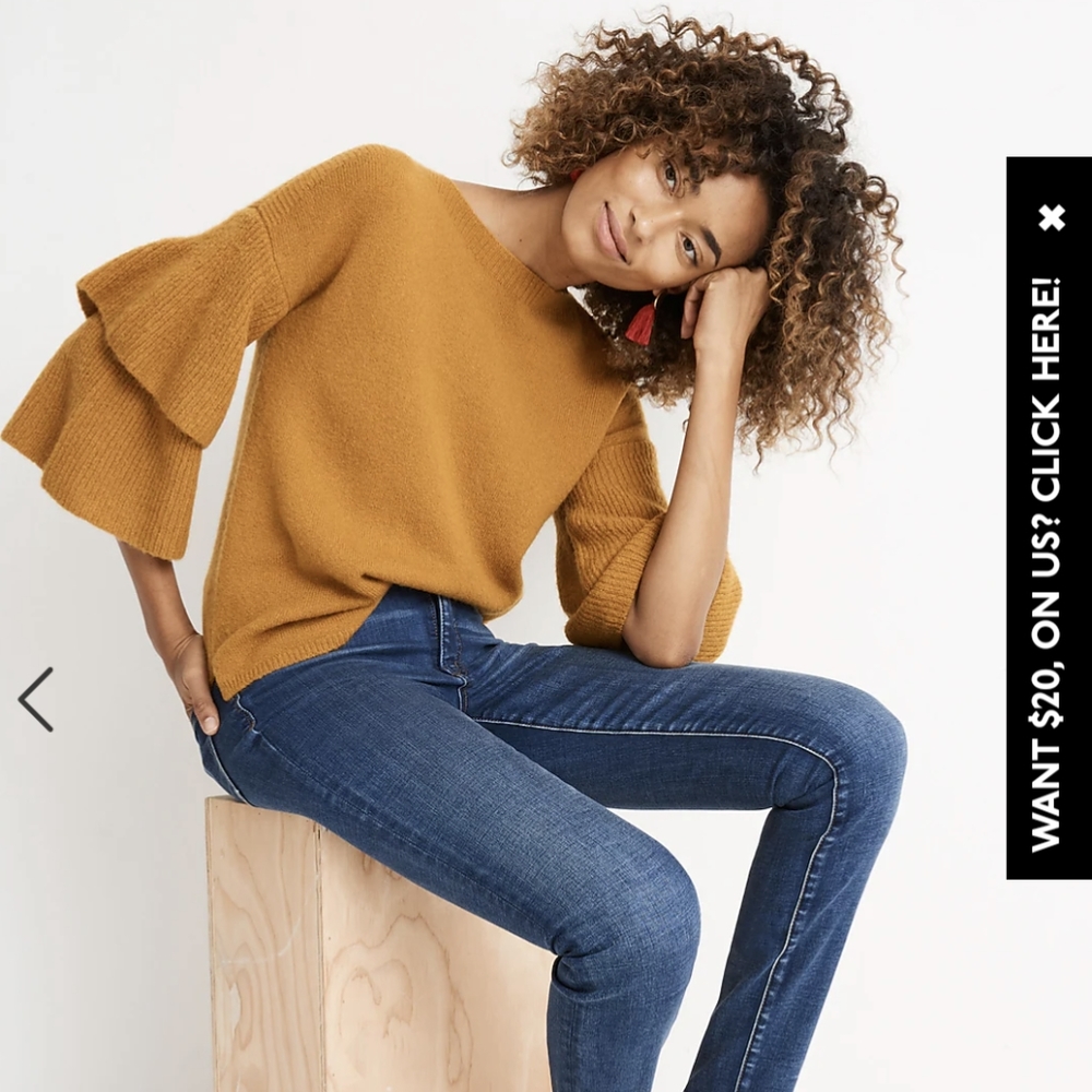 Madewell Tier-Sleeve Pullover in Coziest Yarn